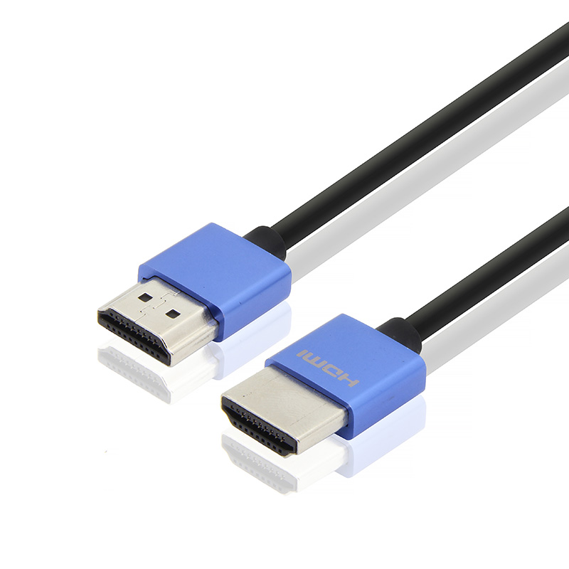 HDMI A-A細線 鋁殼不帶IC-藍色鋁殼細線