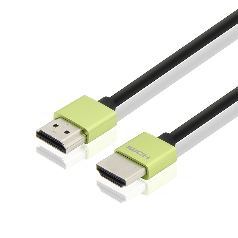 HDMI A-A細線 鋁殼不帶IC-綠色鋁殼細線