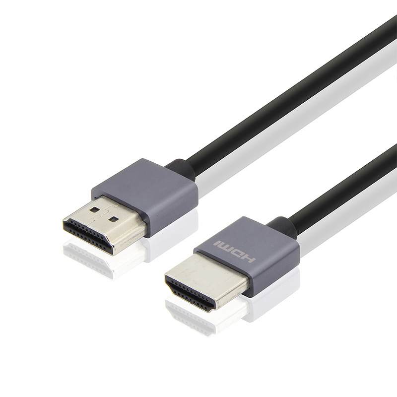 HDMI A-A細線 鋁殼不帶IC-灰色鋁殼細線